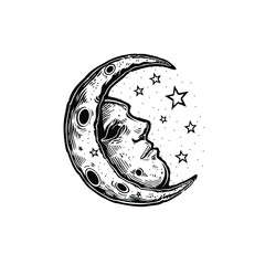 moon face vector