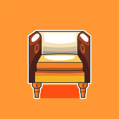 sofa isolated on orange background