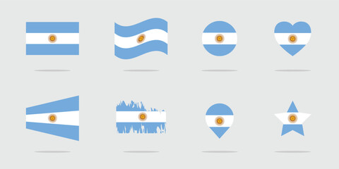 Flag of Argentina. Argentina flag vector icon set.