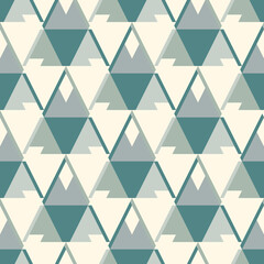 Fototapeta premium Ethnic, tribal seamless surface pattern. Native americans style background. Repeated triangles motif. Contemporary abstract geometric wallpaper. Boho chic digital paper, textile print. Vector art