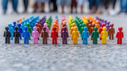 Obraz premium Unity in Diversity - A Thought-Provoking Illustration of Community and Social Issues with Deep Depth of Field