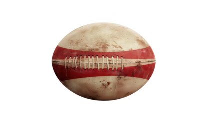 Vintage, well-worn American football symbolizes the spirit of the game and rich sports history, PNG, Transparent, No background