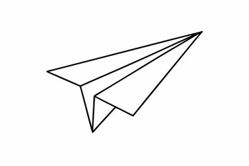 Paper plane continuous one line drawing, minimalism vector illustration. Symbol of creative and travel. stock illustration