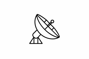 Radar glyph icon. Satellite antenna with strong signal. Astronomy vector design concept, solid style pictogram on white background, use for web and app. Eps 10. stock illustration