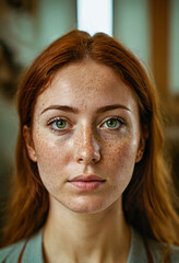 Beautiful Freckled Woman