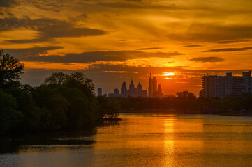 Fototapeta premium Philadelphia Skyline during sunset