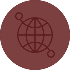 Semantic SEO Vector Line Maroon Circle Maroon