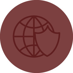 Site Security Vector Line Maroon Circle Maroon