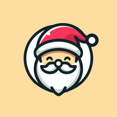 santa claus cartoon, vector logo