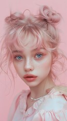 Naklejka premium Color Palette Focus on soft pastel colors portrait.