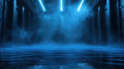 Naklejka premium A highenergy brand workshop comes to life in 3D in an ultramodern, supernatural scene, with copy space