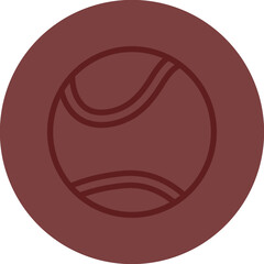 tennisball Vector Line Maroon Circle Maroon