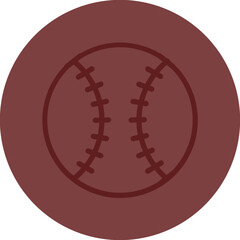 baseball Vector Line Maroon Circle Maroon