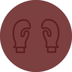 boxinggloves Vector Line Maroon Circle Maroon