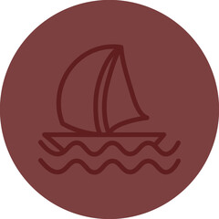sailing Vector Line Maroon Circle Maroon