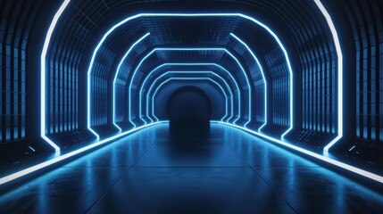 An ultramodern, supernatural scene with copy space features a sophisticated AIdriven system optimizing business processes in a futuristic corporate environment