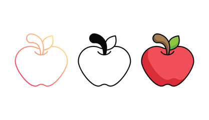 Apple icon design with white background stock illustration