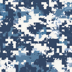 Fototapeta premium Digital pixel air force camouflage pattern with blue, gray, and white colors for seamless wallpaper 3