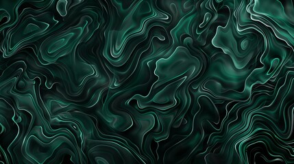 Fototapeta premium Green irregular pattern set against a black background.