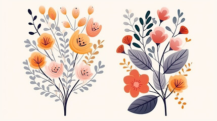 floral arrangements isolated on pure white background