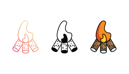 Bonfire icon design with white background stock illustration