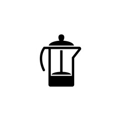 Sleek French press icon for coffee and tea lovers.