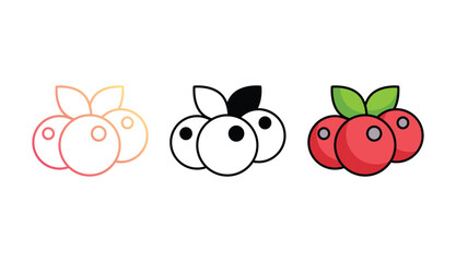 Cranberries icon design with white background stock illustration