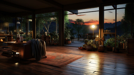 Fototapeta premium generate illustration condo living room