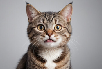  A cat with a mischievous grin, planning some playful trouble. 