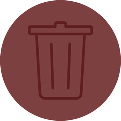 trash Vector Line Maroon Circle Maroon
