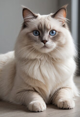  A laid-back Ragdoll cat known for its floppy body. 