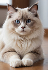  A laid-back Ragdoll cat known for its floppy body. 