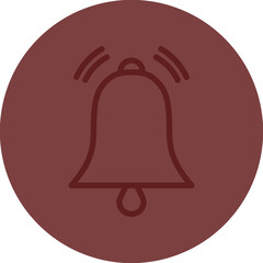 bell Vector Line Maroon Circle Maroon