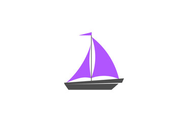 Vector illustration of a sailboat in a minimalist style