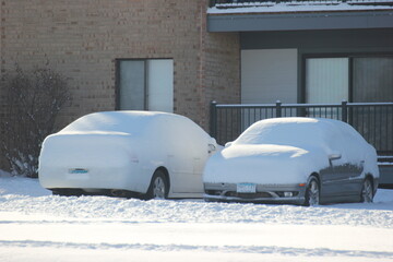 snow covered car
