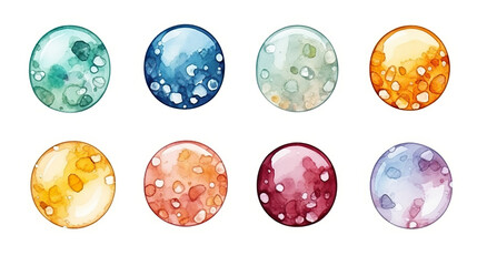 Fototapeta premium Alcohol ink painting with glitter isolated on a white background