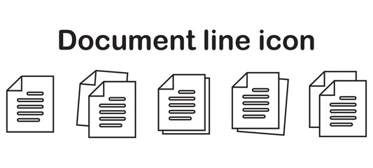 Document line icon. Paper document icons set. File symbol.