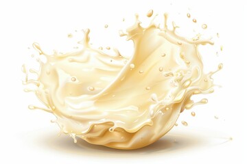 a splash of milk on a white background