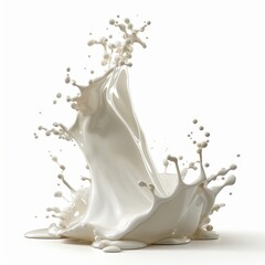 a splash of milk on a white background
