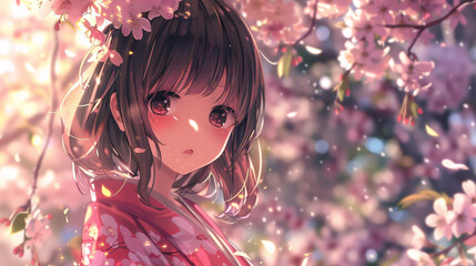 Cute anime girl Valentine's Day background | Anime Wallpaper/Background.