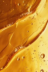 oil and water are mixed together in a yellow liquid
