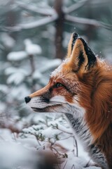 Obraz premium a fox in the snow