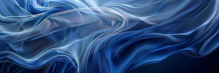 Dynamic Blue Abstract Flow Art