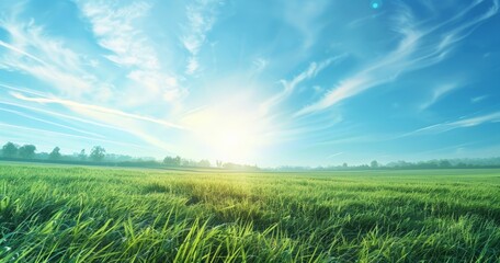 Sunrise Over Field of Tall Grass