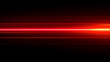 Red glowing light effect on black background.. Abstract horizontal gradient line with lens flare.