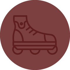 Rollerblades Vector Line Maroon Circle Maroon