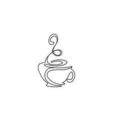 cup of coffee Line Art. Coffee Lovers Concept Line Art Style for Logos, Business Cards, Banners. 