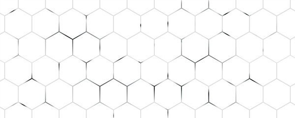 Naklejka premium Abstract white hexagon geometric pattern background. Futuristic digital high-technology banner
