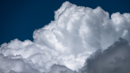 Mountainous Cumulus Clouds Boiling in the Summer Sky