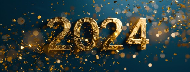 Celebratory 2024 Gold Confetti